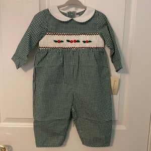 Christmas Smocked Romper - Fantaisie Kids